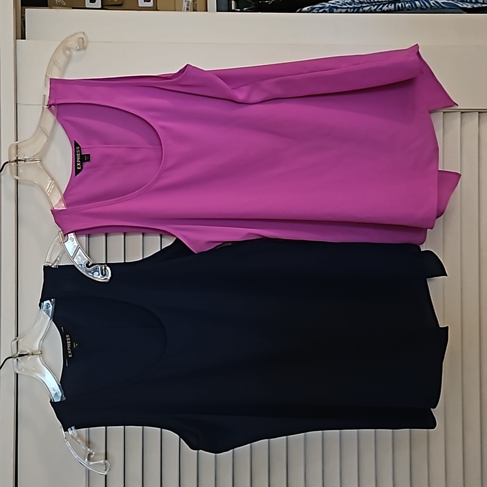 2 Express tank tops, split back